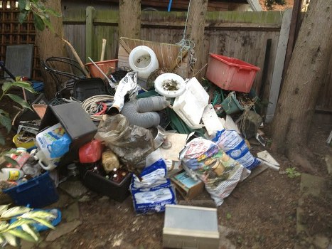 Before and after garage clearance transformation